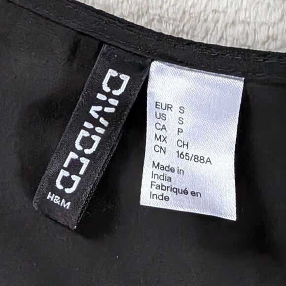 Ruffled Mesh Peasant Blouse Women's Small Black See-Through Gothic Peplum - Picture 4 of 7